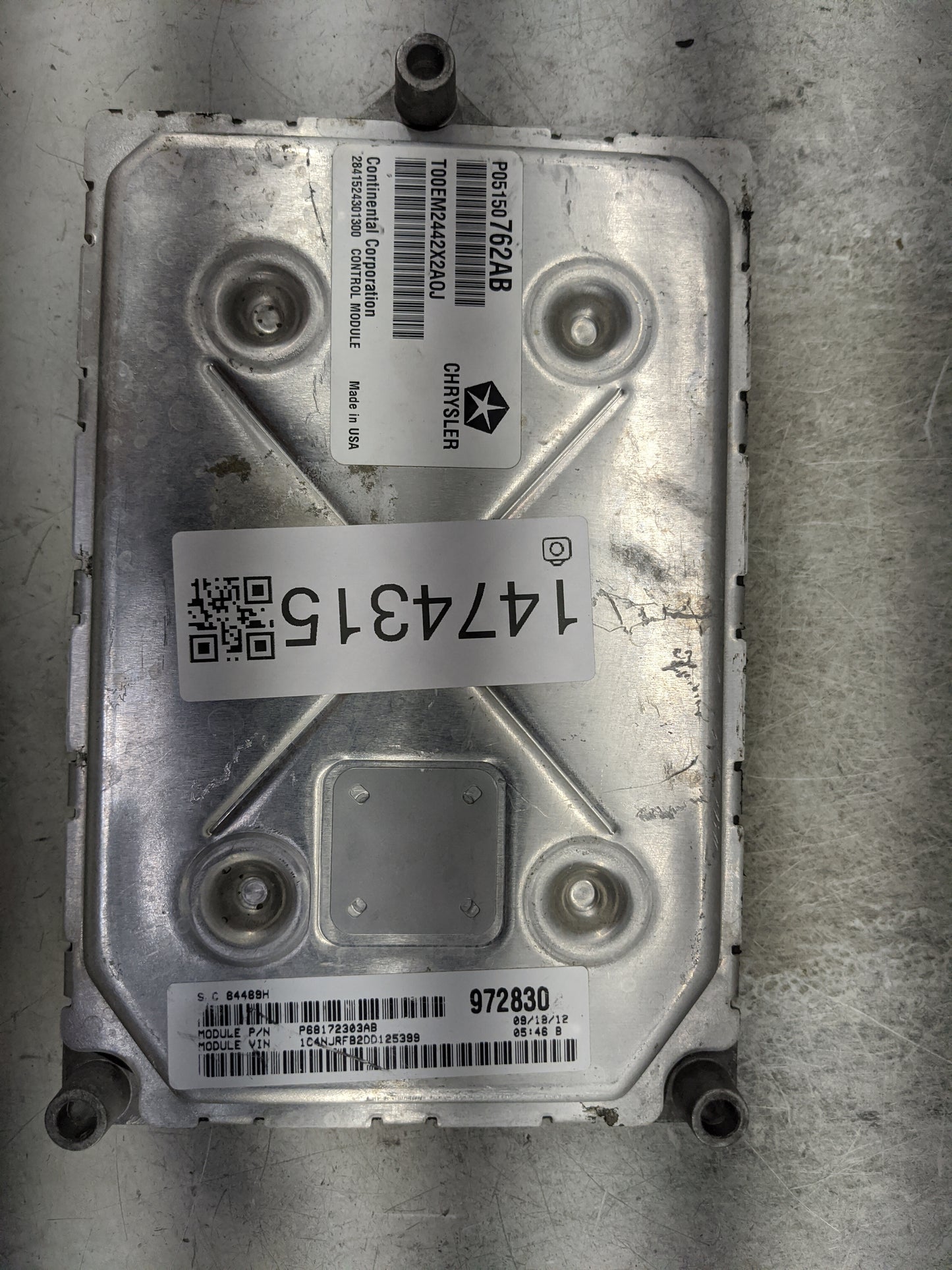 2013-2017 Jeep Patriot PCM Engine Control Computer ECU ECM PCU OEM P/N:P05150762AB T00EM2442X2A0J Fits OEM Used Auto Parts -