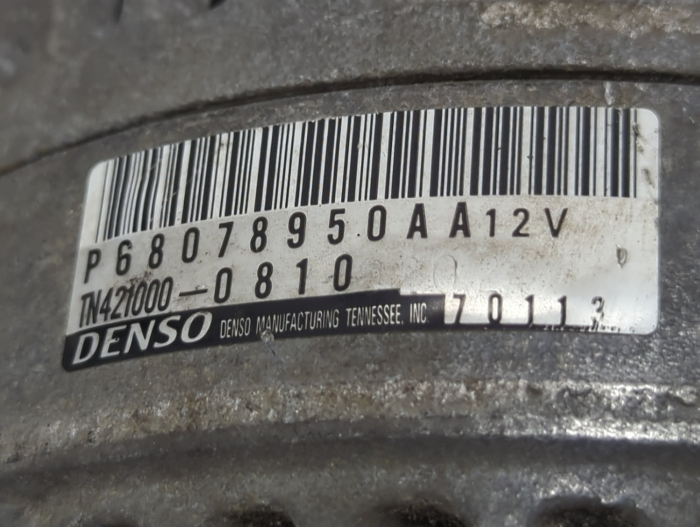 2012-2018 Jeep Wrangler Alternator Replacement Generator Charging Assembly Engine OEM P/N:TN421000-0810 P68078950AA Fits OEM