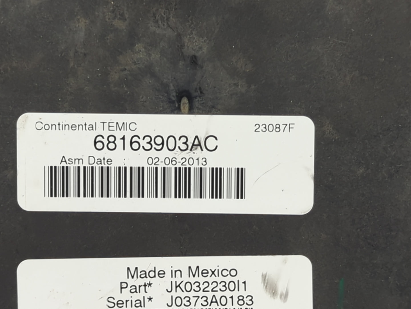 2013-2013 Jeep Wrangler Fusebox Fuse Box Relay Module Tipm 68163903ac - Oemusedautoparts1.com