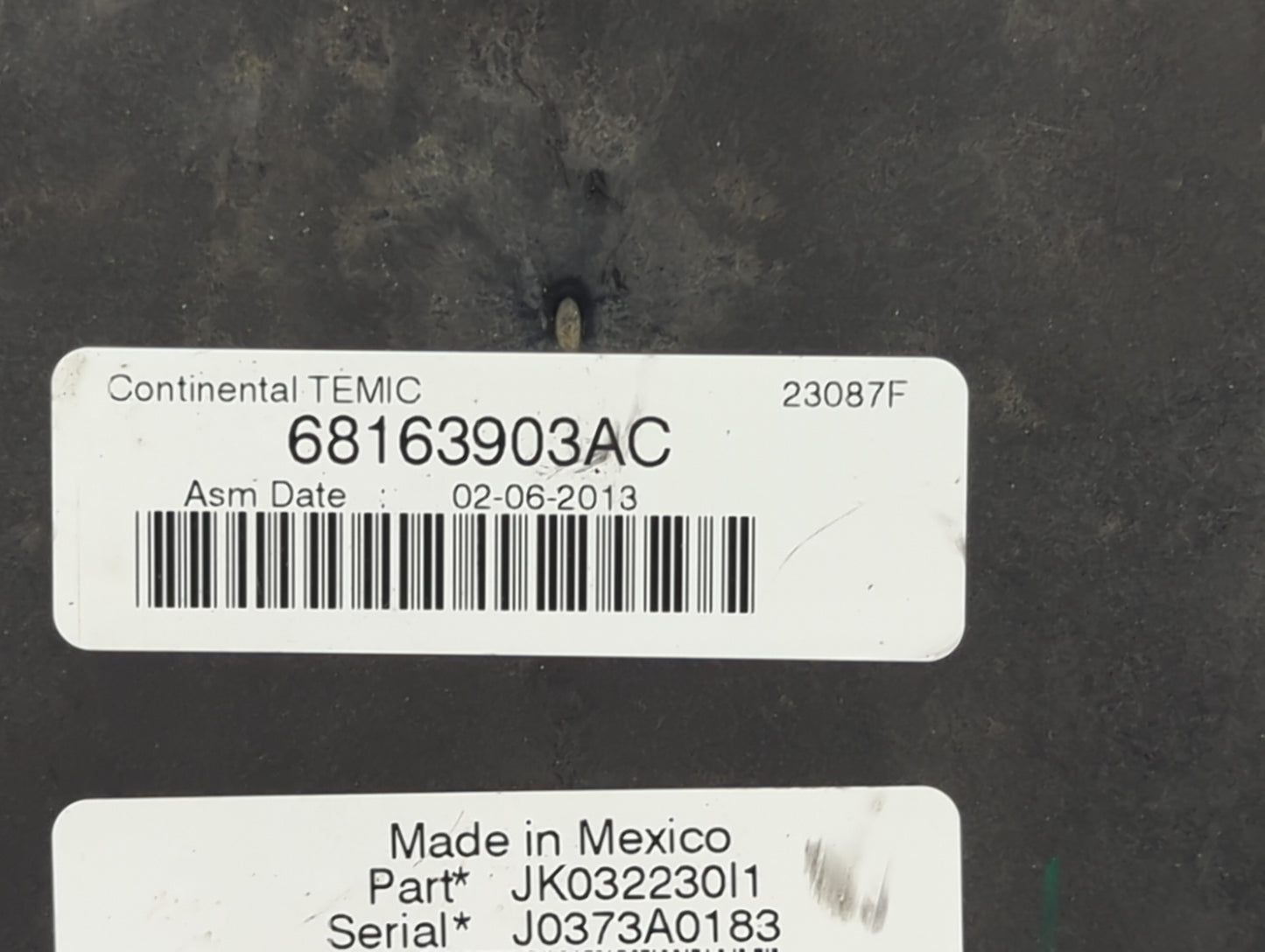 2013-2013 Jeep Wrangler Fusebox Fuse Box Relay Module Tipm 68163903ac - Oemusedautoparts1.com