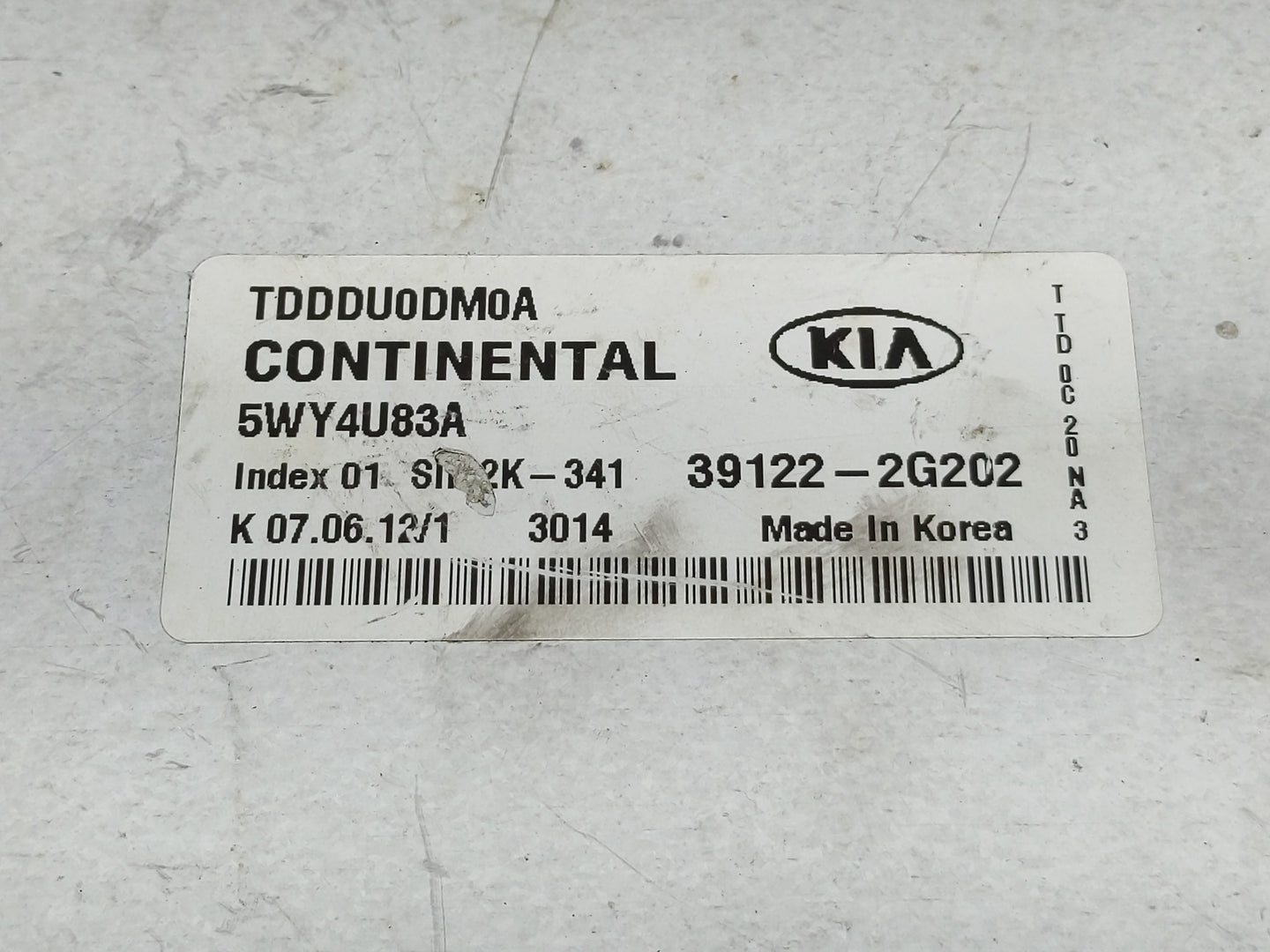 2011-2013 Kia Forte PCM Engine Control Computer ECU ECM PCU OEM P/N:39122-2G202 Fits Fits 2011 2012 2013 OEM Used Auto Parts