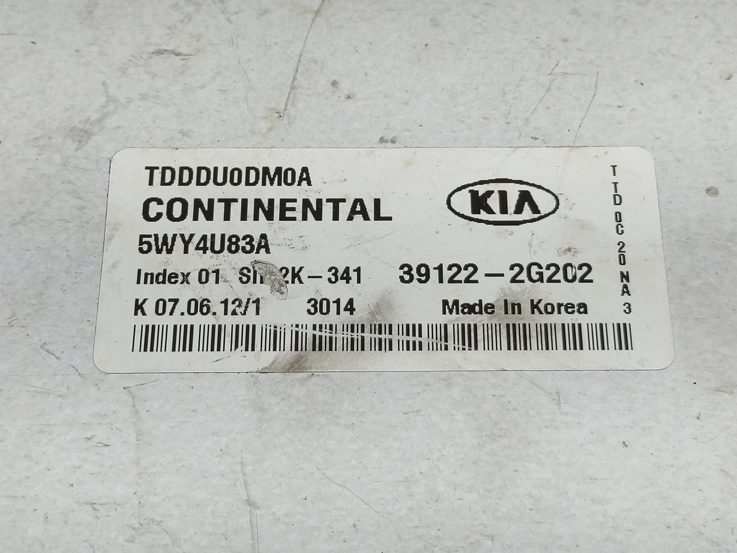 2011-2013 Kia Forte PCM Engine Control Computer ECU ECM PCU OEM P/N:39122-2G202 Fits Fits 2011 2012 2013 OEM Used Auto Parts