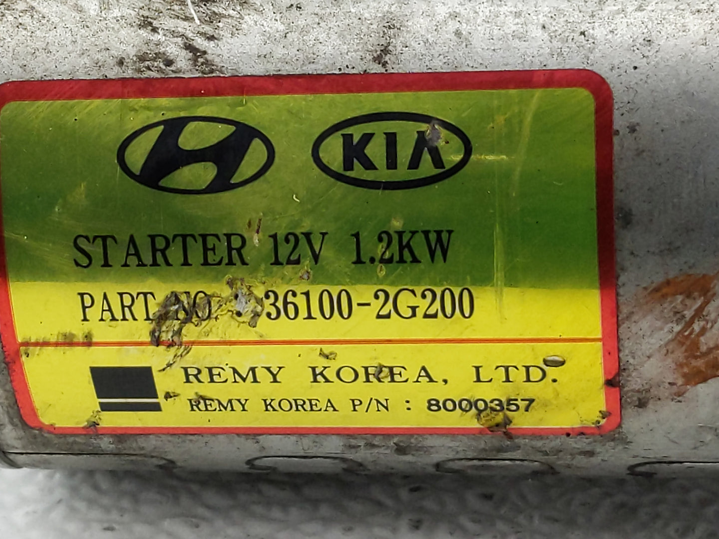 2010 Kia Forte Car Starter Motor Solenoid OEM P/N:36100-2G200 Fits Fits 2006 2007 2008 2009 2011 2012 OEM Used Auto Parts - 