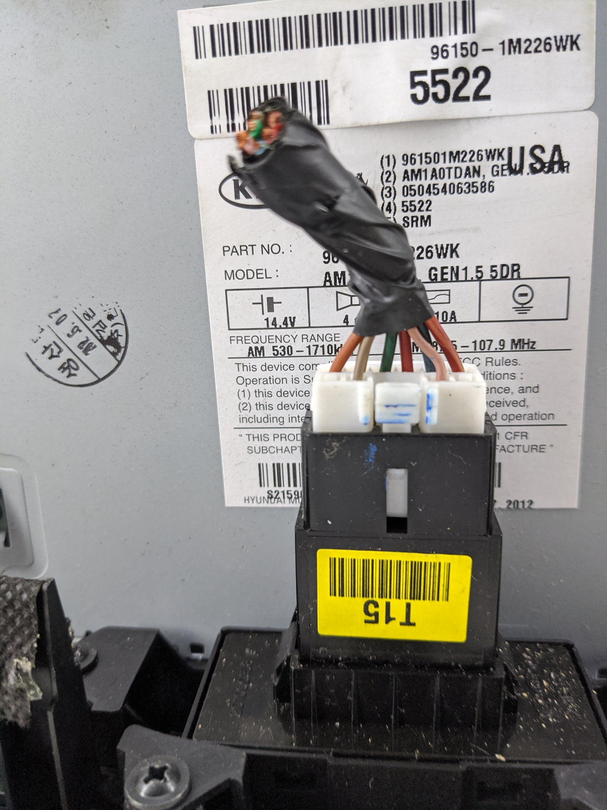 2010-2013 Kia Forte Radio AM FM Cd Player Receiver Replacement P/N:96150-1M226WK Fits 2010 2011 2012 2013 OEM Used Auto Part