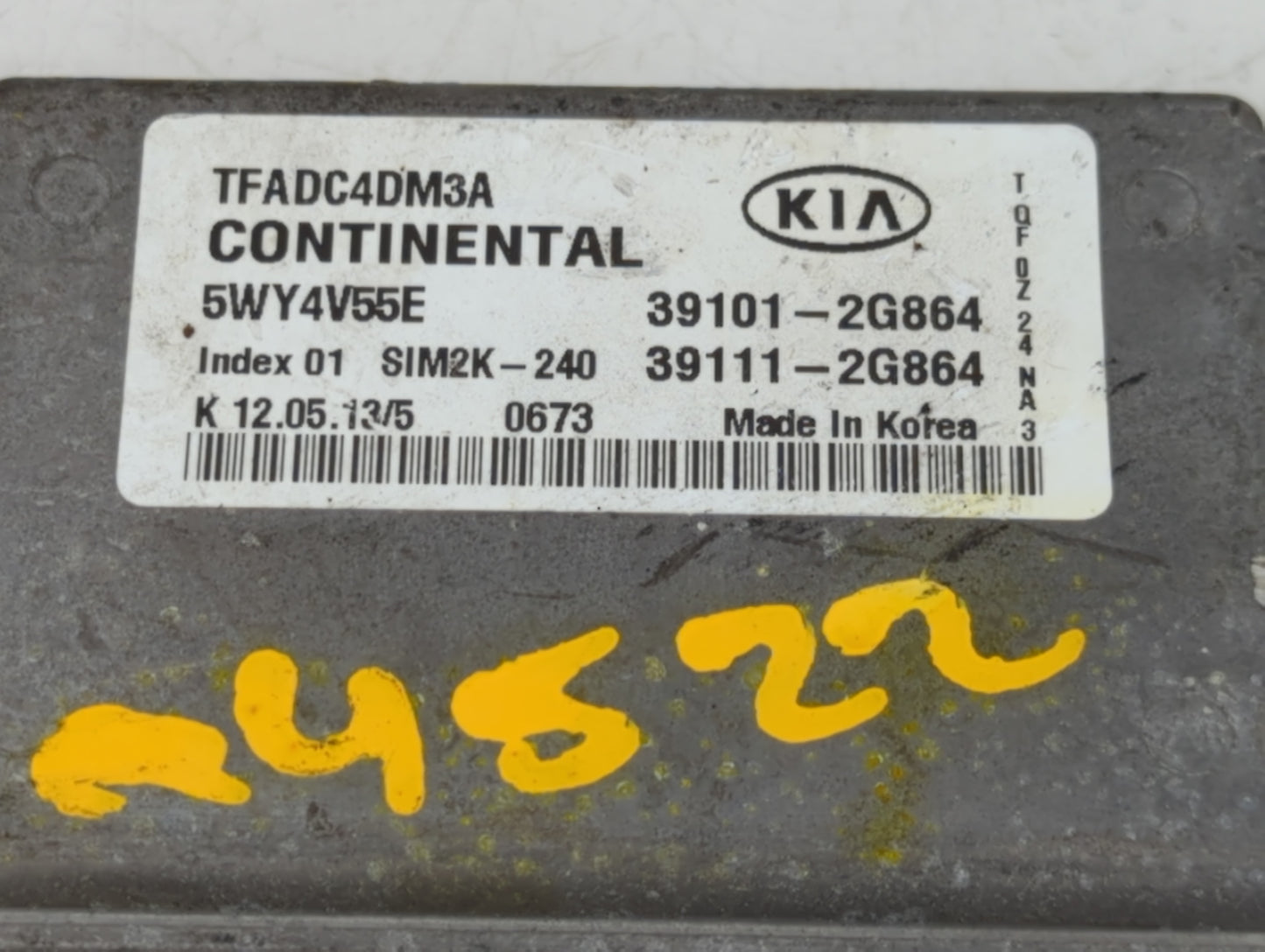 2011-2013 Kia Optima PCM Engine Control Computer ECU ECM PCU OEM P/N:39111-2G864 39101-2G864 Fits Fits 2011 2012 2013 OEM Us
