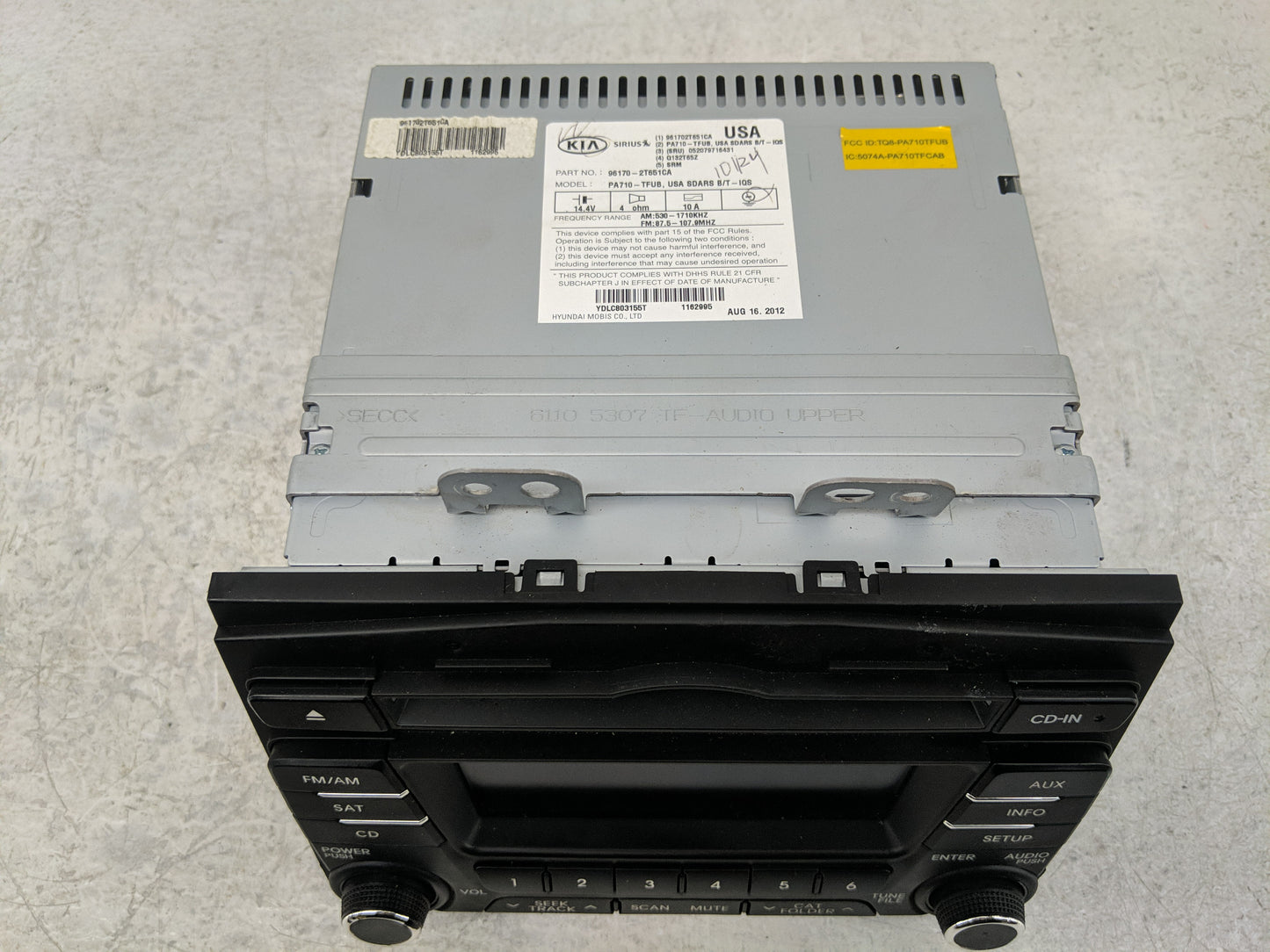 2011-2013 Kia Optima Radio AM FM Cd Player Receiver Replacement P/N:96170-2T651CA Fits Fits 2011 2012 2013 OEM Used Auto Par