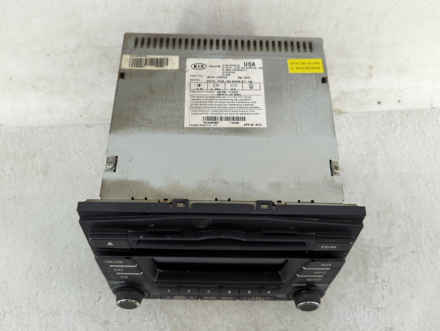 2011-2013 Kia Optima Radio AM FM Cd Player Receiver Replacement P/N:96170-2T651CA Fits Fits 2011 2012 2013 OEM Used Auto Par