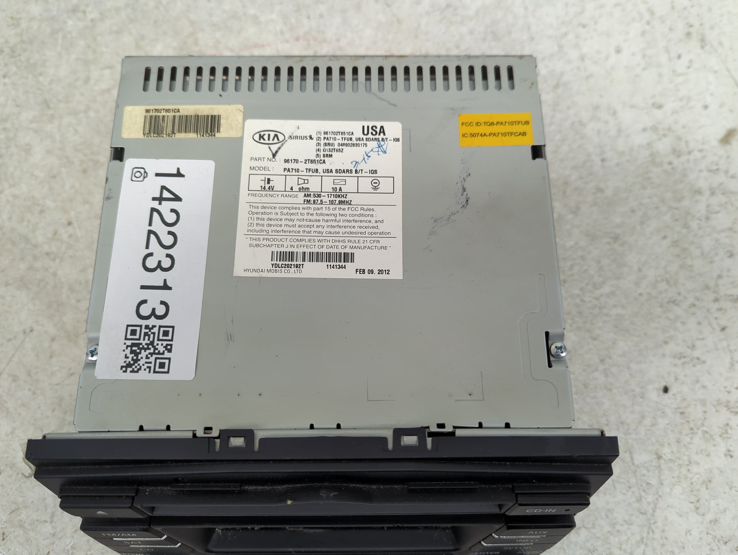 2011-2013 Kia Optima Radio AM FM Cd Player Receiver Replacement P/N:96170-2T651CA Fits Fits 2011 2012 2013 OEM Used Auto Par