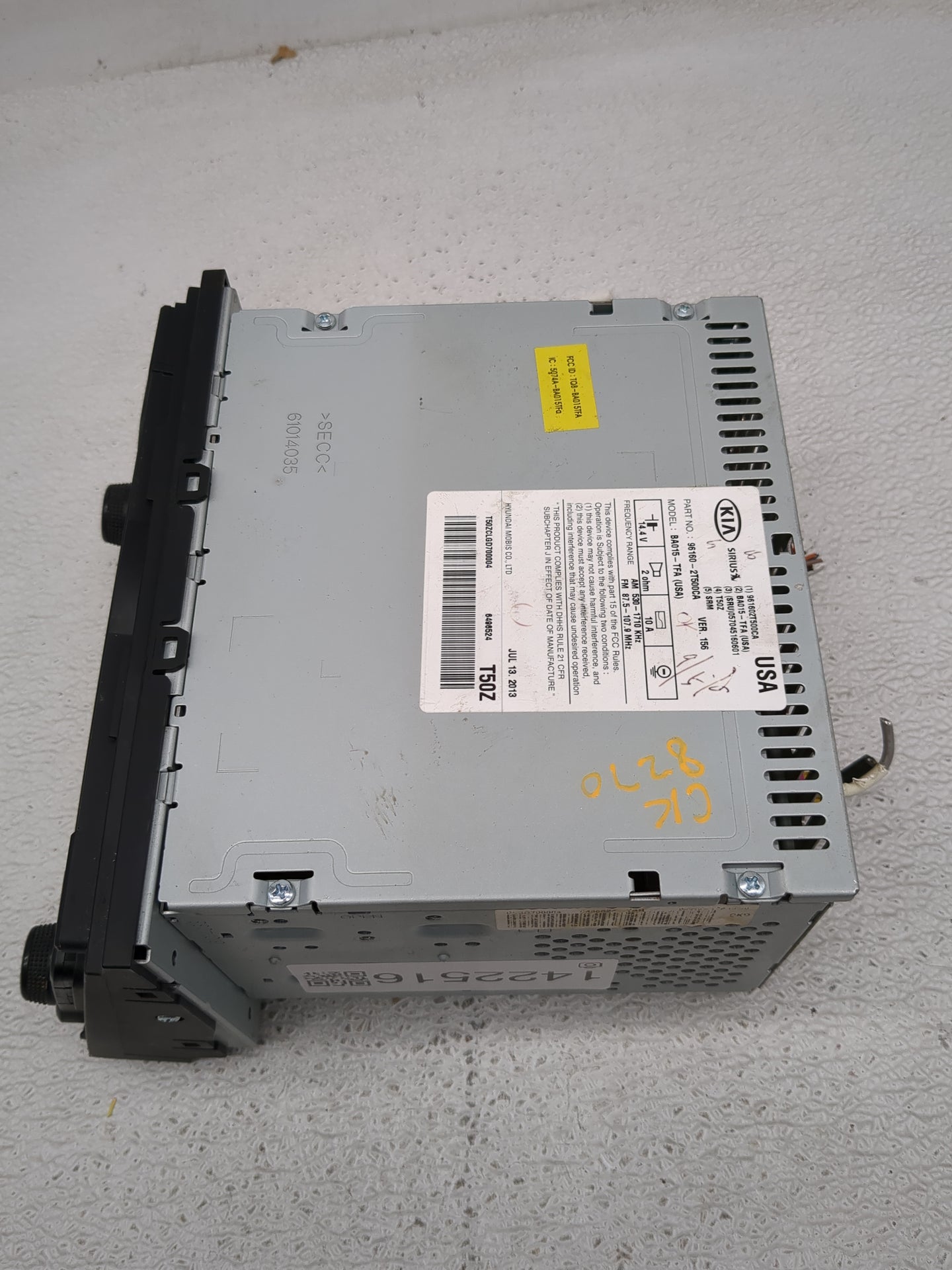 2011-2013 Kia Optima Radio AM FM Cd Player Receiver Replacement P/N:96160-2T500CA Fits Fits 2011 2012 2013 OEM Used Auto Par