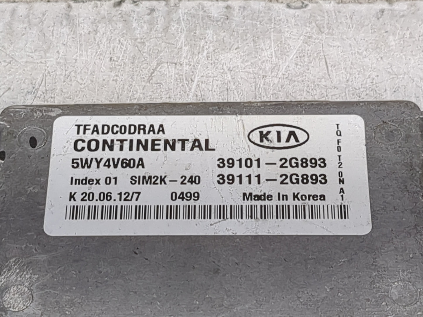 2011-2013 Kia Optima PCM Engine Control Computer ECU ECM PCU OEM P/N:39101-2G893 39111-2G893, 5WY4V60A Fits Fits 2011 2012 2