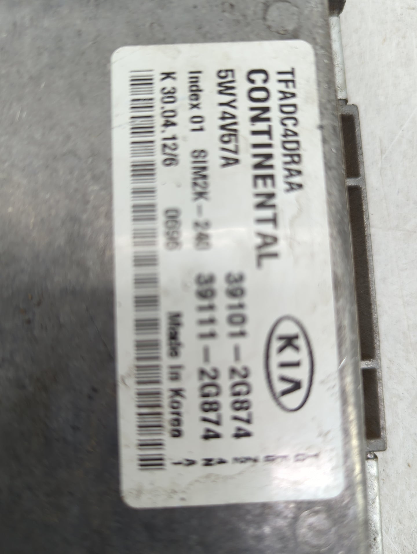 2011-2013 Kia Optima PCM Engine Control Computer ECU ECM PCU OEM P/N:39101-2G874 39111-2G874, 5WY4V57A Fits Fits 2011 2012 2