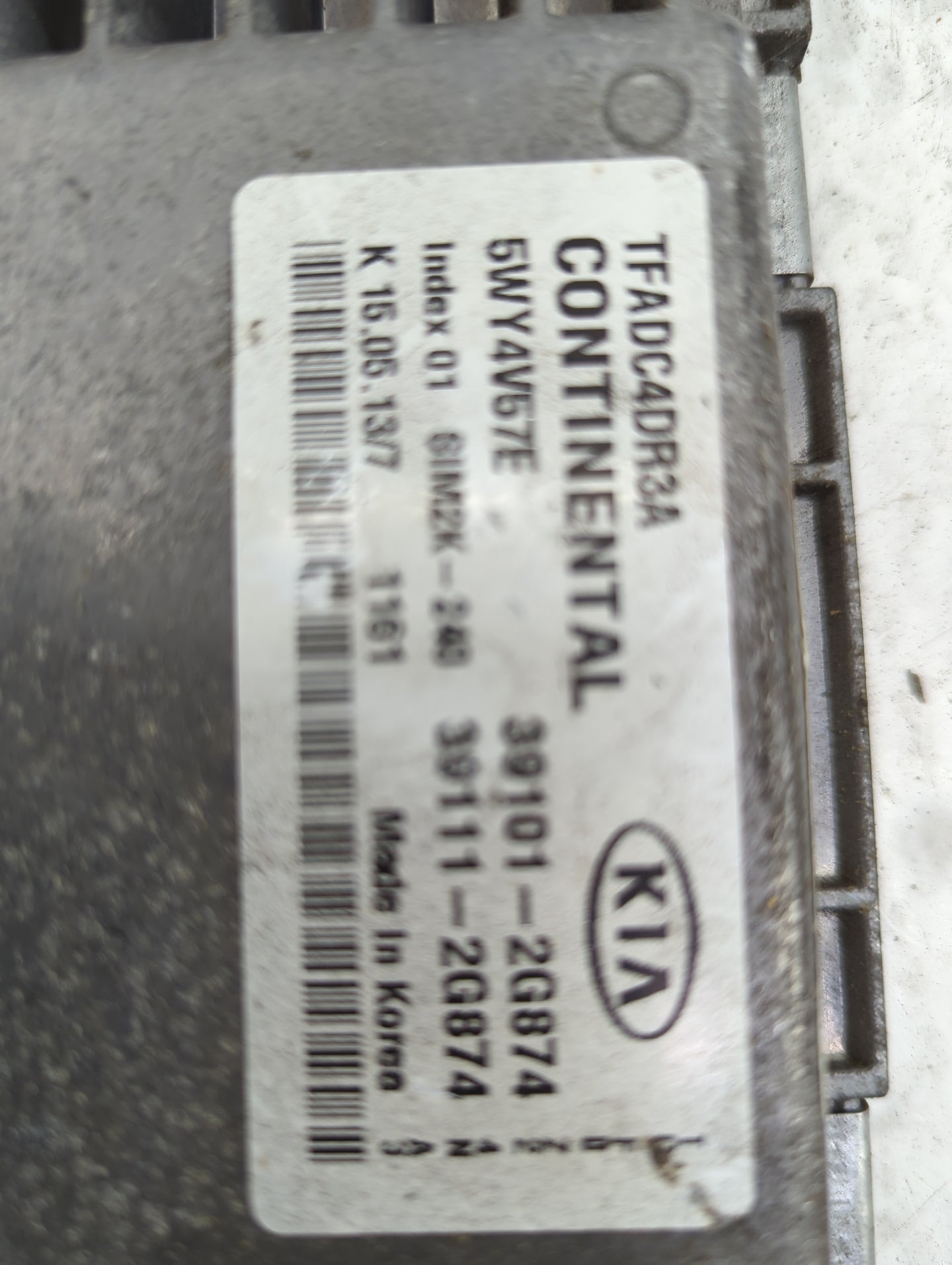 2011-2013 Kia Optima PCM Engine Control Computer ECU ECM PCU OEM P/N:39101-2G874 39111-2G874, 5WY4V67E Fits Fits 2011 2012 2