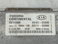 2011-2013 Kia Optima PCM Engine Control Computer ECU ECM PCU OEM P/N:39101-2G893 39111-2G893, 5WY4V60E Fits Fits 2011 2012 2