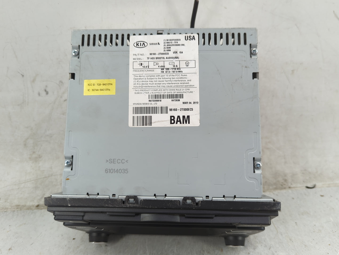 2011-2013 Kia Optima Radio AM FM Cd Player Receiver Replacement P/N:96160-2T000EC5 Fits Fits 2011 2012 2013 OEM Used Auto Pa
