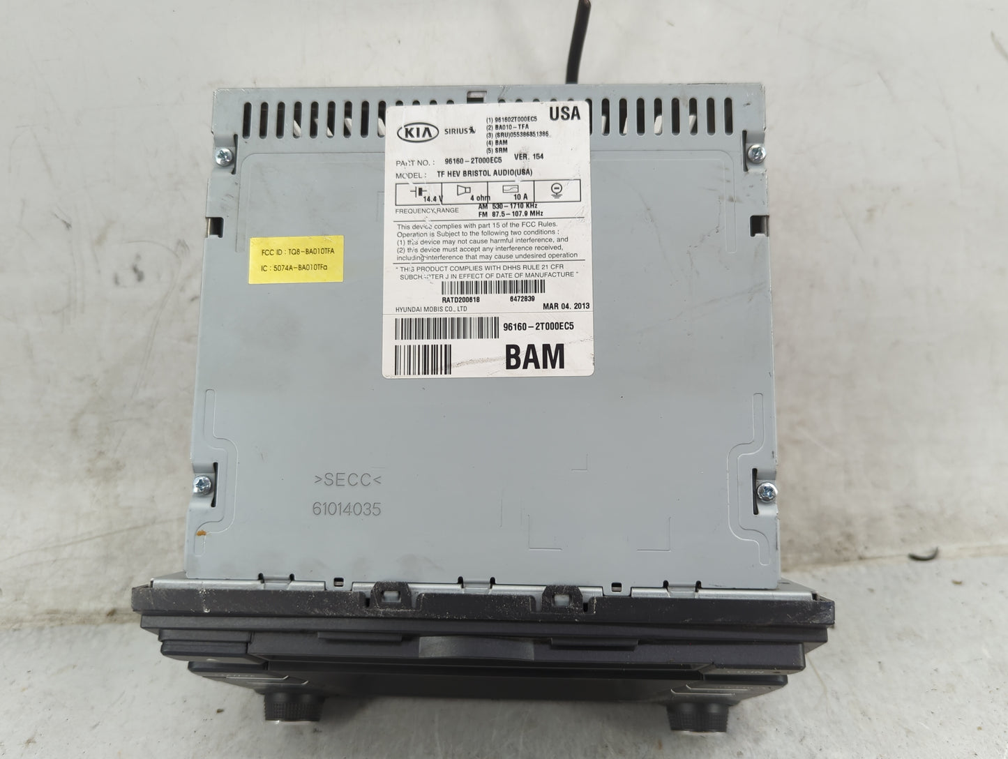 2011-2013 Kia Optima Radio AM FM Cd Player Receiver Replacement P/N:96160-2T000EC5 Fits Fits 2011 2012 2013 OEM Used Auto Pa