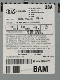 2011-2013 Kia Optima Radio AM FM Cd Player Receiver Replacement P/N:96160-2T000EC5 Fits Fits 2011 2012 2013 OEM Used Auto Pa