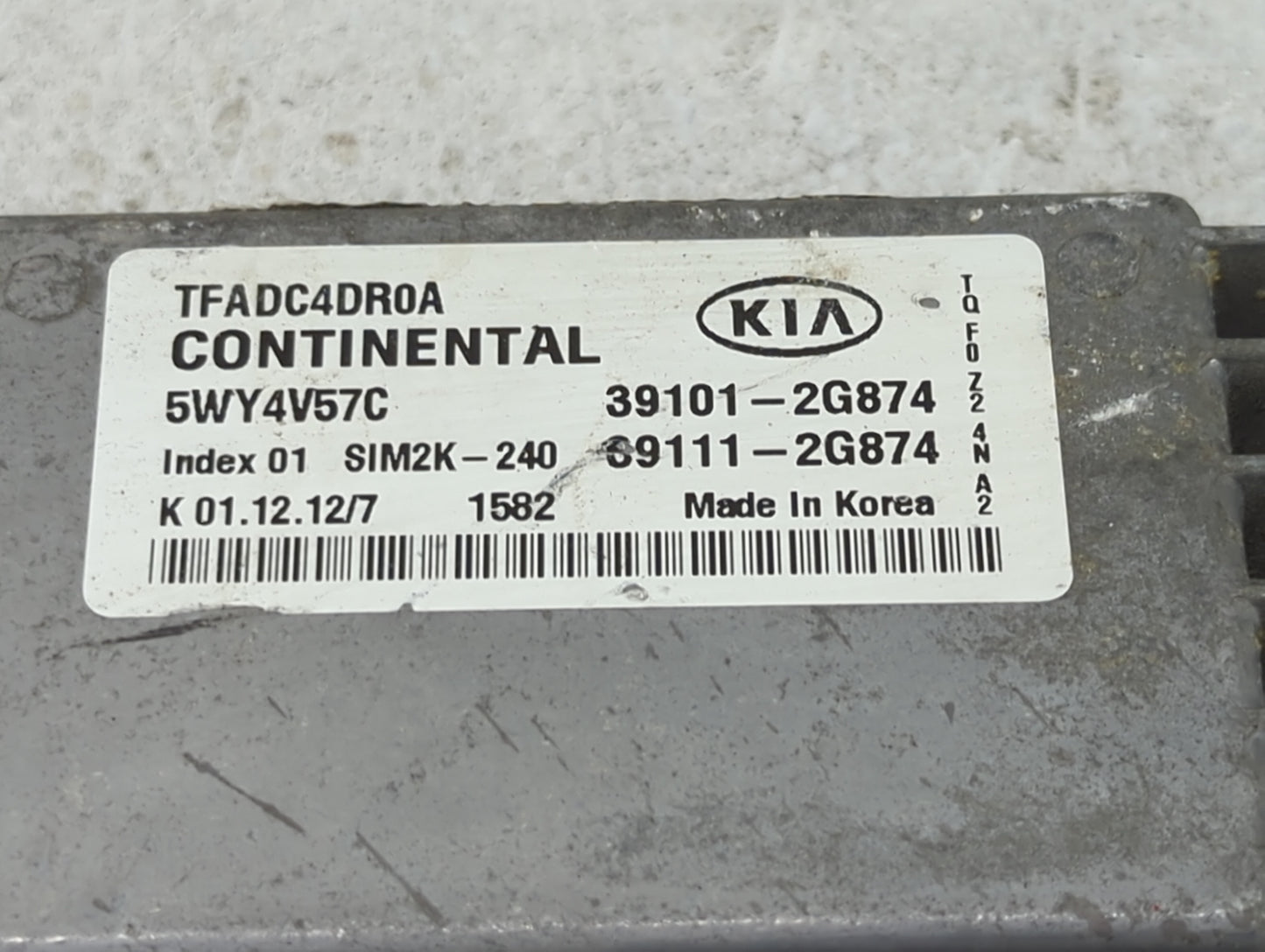 2011-2013 Kia Optima PCM Engine Control Computer ECU ECM PCU OEM P/N:39101-2G874 39111-2G874, TFADC4DR0A Fits Fits 2011 2012