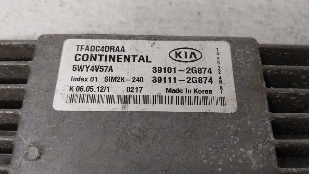 2011-2013 Kia Optima PCM Engine Control Computer ECU ECM PCU OEM P/N:39101-2G874 39101-2G872, 39111-2G872 Fits Fits 2011 201
