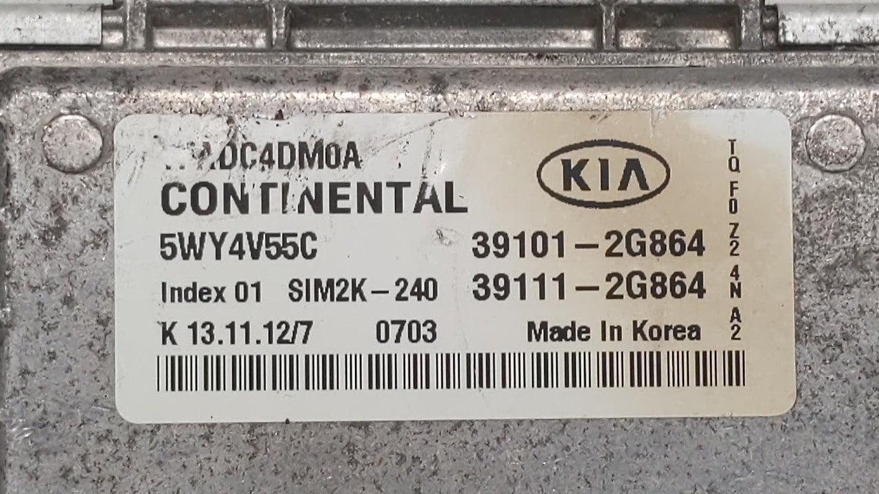 2011-2013 Kia Optima PCM Engine Control Computer ECU ECM PCU OEM P/N:39101-2G861 39111-2G861, 39101-2G869 Fits Fits 2011 201