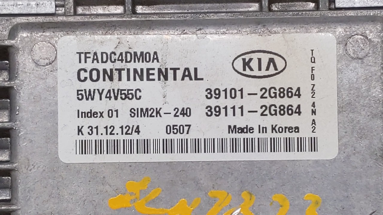 2011-2013 Kia Optima PCM Engine Control Computer ECU ECM PCU OEM P/N:39101-2G861 39111-2G861, 39101-2G869 Fits Fits 2011 201