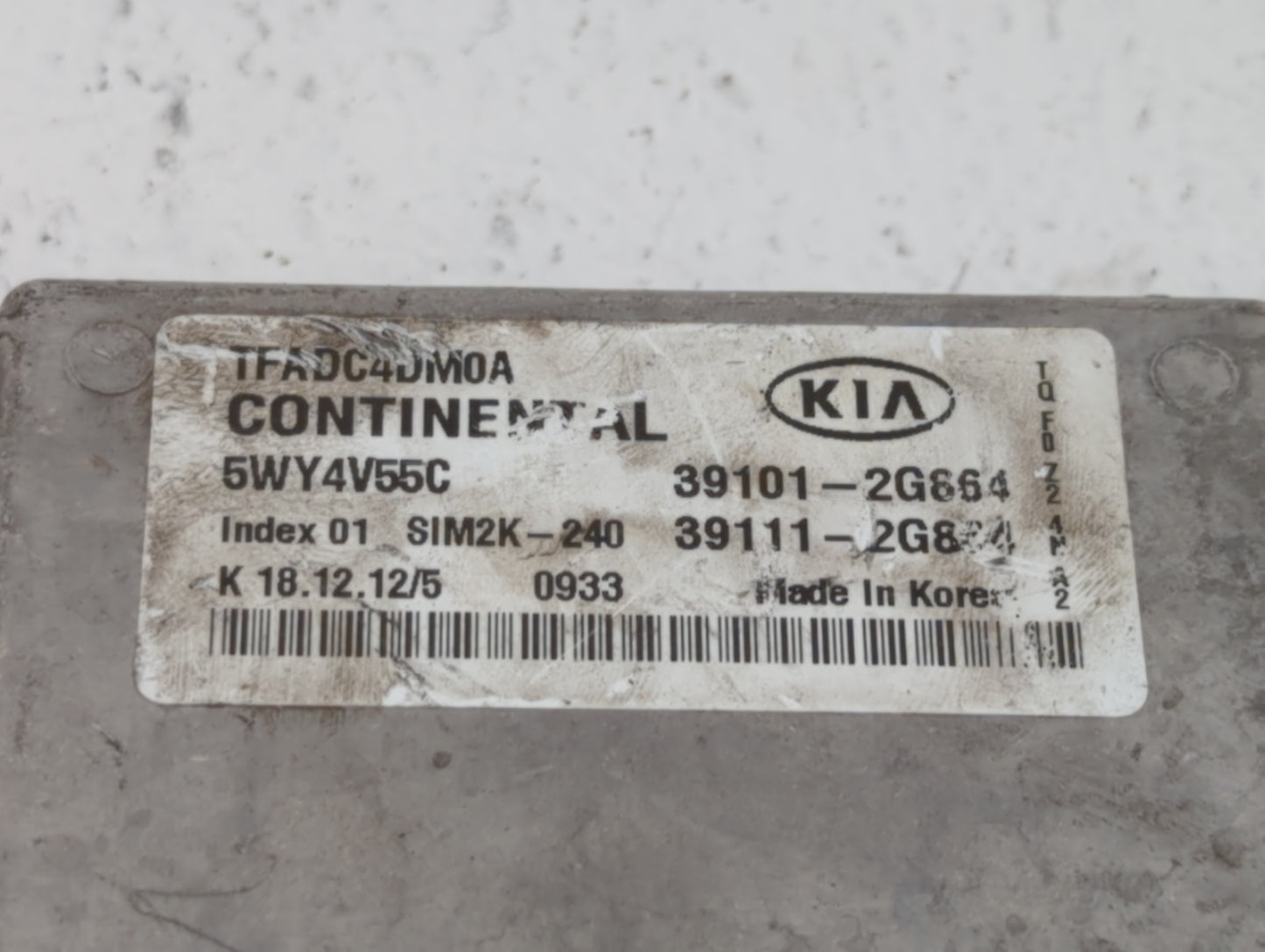 2011-2013 Kia Optima PCM Engine Control Computer ECU ECM PCU OEM P/N:39101-2G862 39111-2G862, 39101-2G861 Fits Fits 2011 201