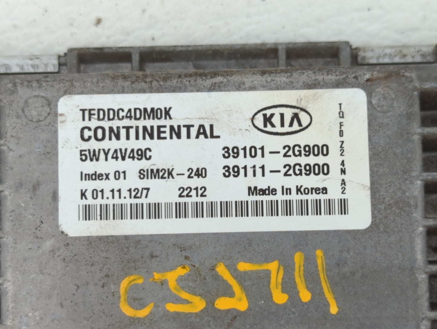 2011-2013 Kia Optima PCM Engine Control Computer ECU ECM PCU OEM P/N:39101-2G901 39101-2G864, 39111-2G864 Fits Fits 2011 201