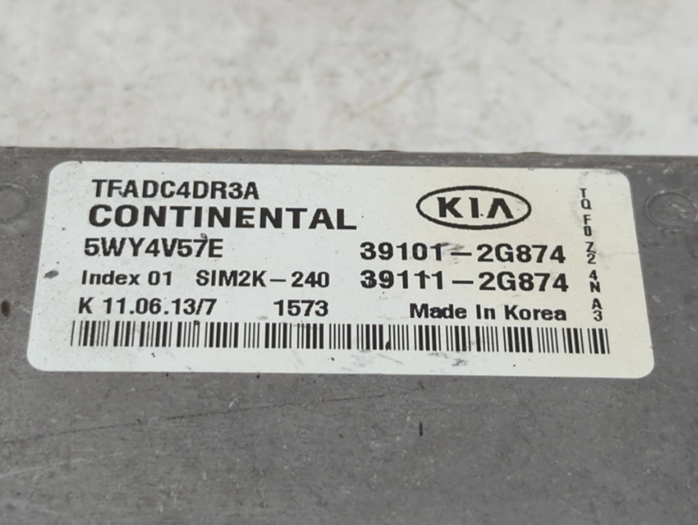 2011-2013 Kia Optima PCM Engine Control Computer ECU ECM PCU OEM P/N:39111-2G868 39101-2G868, 39101-2G874 Fits Fits 2011 201