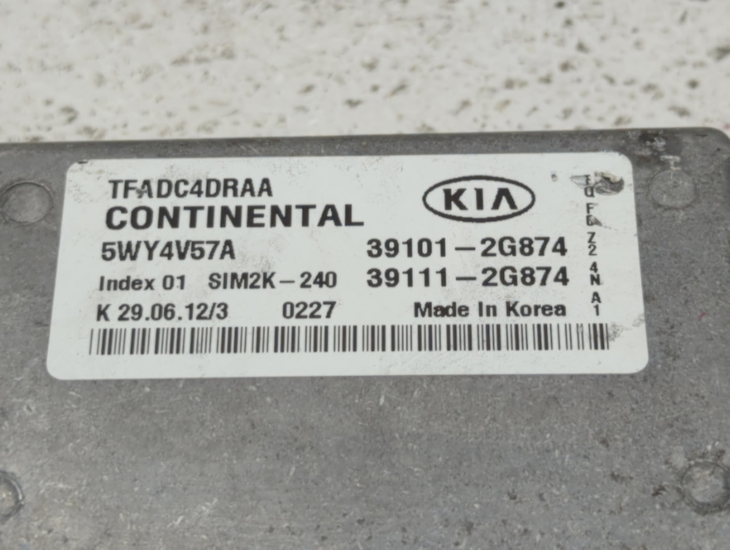 2011-2013 Kia Optima PCM Engine Control Computer ECU ECM PCU OEM P/N:39111-2G874 39111-2G864, 39101-2G864 Fits Fits 2011 201