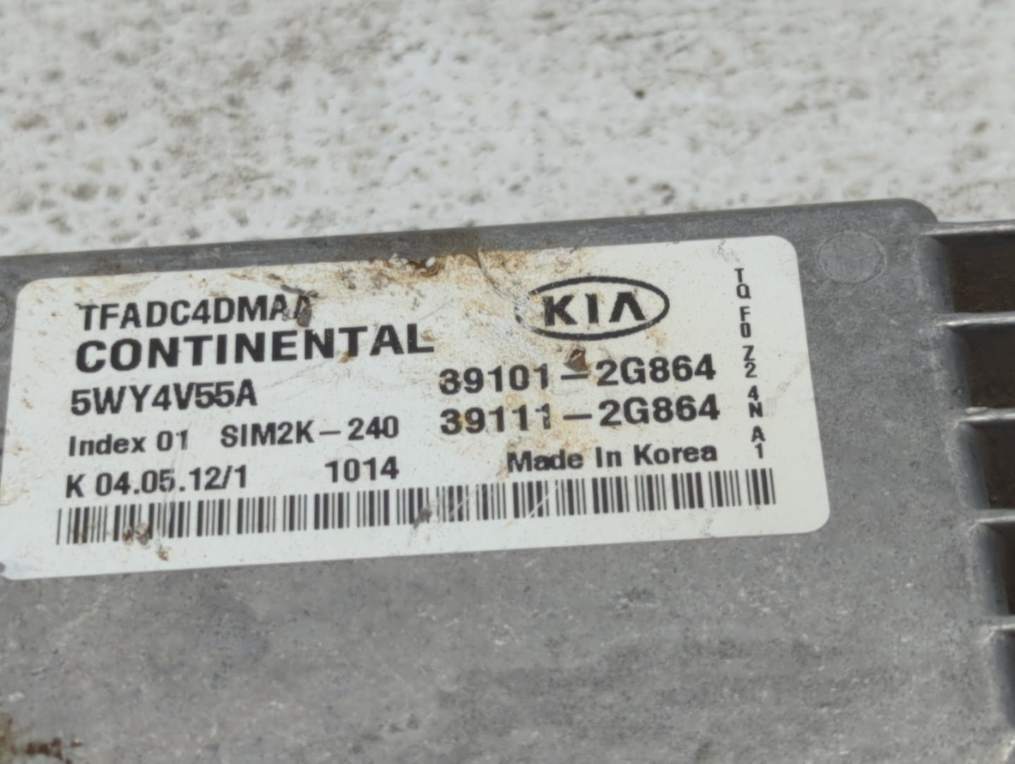 2011-2013 Kia Optima PCM Engine Control Computer ECU ECM PCU OEM P/N:39111-2G864 39101-2G864, 39111-2G868 Fits Fits 2011 201