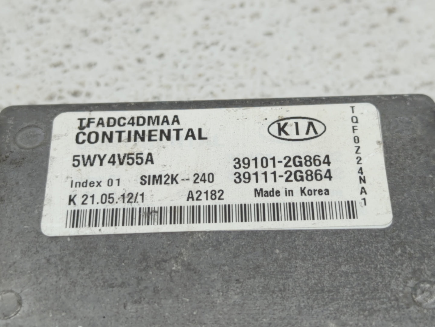 2011-2013 Kia Optima PCM Engine Control Computer ECU ECM PCU OEM P/N:39101-2G901 39101-2G864, 39111-2G864 Fits Fits 2011 201