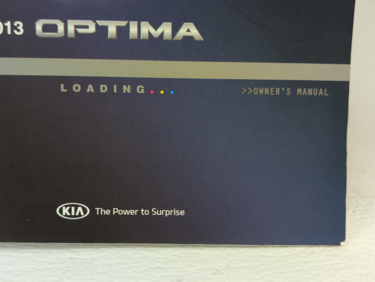 2013 Kia Optima Owners Manual Book Guide OEM Used Auto Parts - Oemusedautoparts1.com