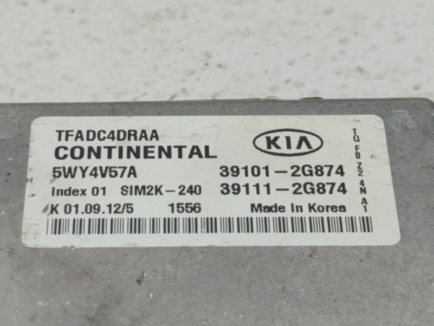 2011-2013 Kia Optima PCM Engine Control Computer ECU ECM PCU OEM P/N:39111-2G874 39101-2G874, 39111-2G864 Fits Fits 2011 201