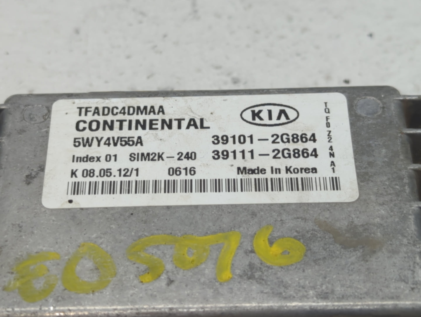 2011-2013 Kia Optima PCM Engine Control Computer ECU ECM PCU OEM P/N:39111-2G864 39101-2G864 Fits Fits 2011 2012 2013 OEM Us