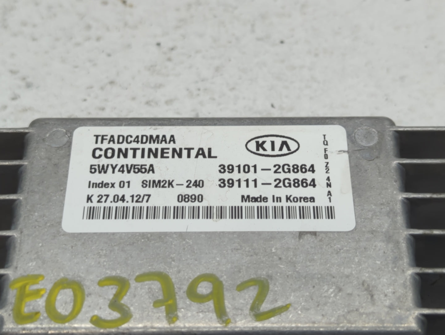 2011-2013 Kia Optima PCM Engine Control Computer ECU ECM PCU OEM P/N:39111-2G864 39101-2G864 Fits Fits 2011 2012 2013 OEM Us
