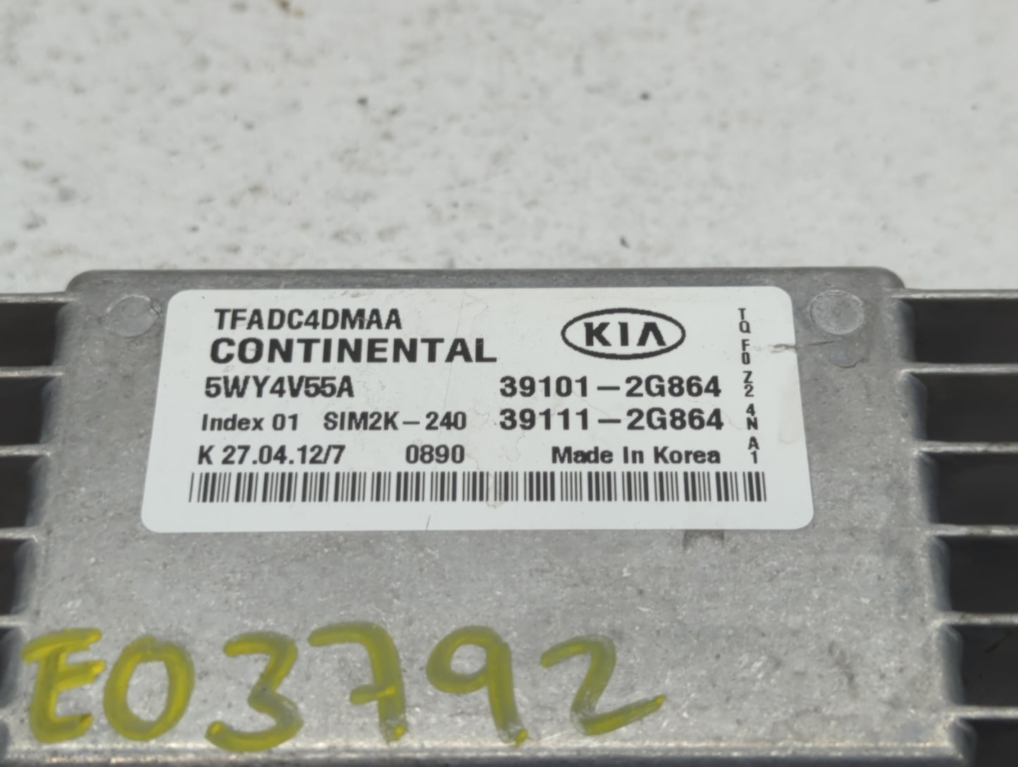 2011-2013 Kia Optima PCM Engine Control Computer ECU ECM PCU OEM P/N:39111-2G864 39101-2G864 Fits Fits 2011 2012 2013 OEM Us