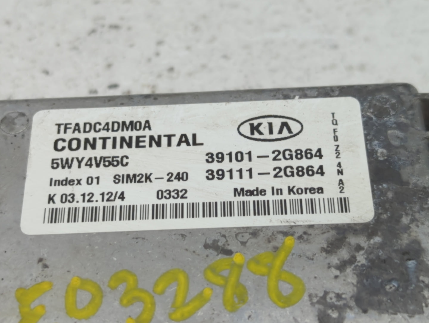2011-2013 Kia Optima PCM Engine Control Computer ECU ECM PCU OEM P/N:39111-2G864 39101-2G864 Fits Fits 2011 2012 2013 OEM Us