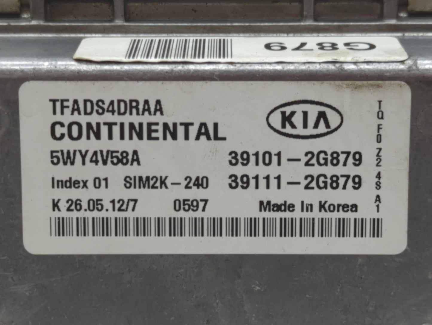 2011-2013 Kia Optima PCM Engine Control Computer ECU ECM PCU OEM P/N:39111-2G879 39101-2G879, 39111-2G877 Fits Fits 2011 201