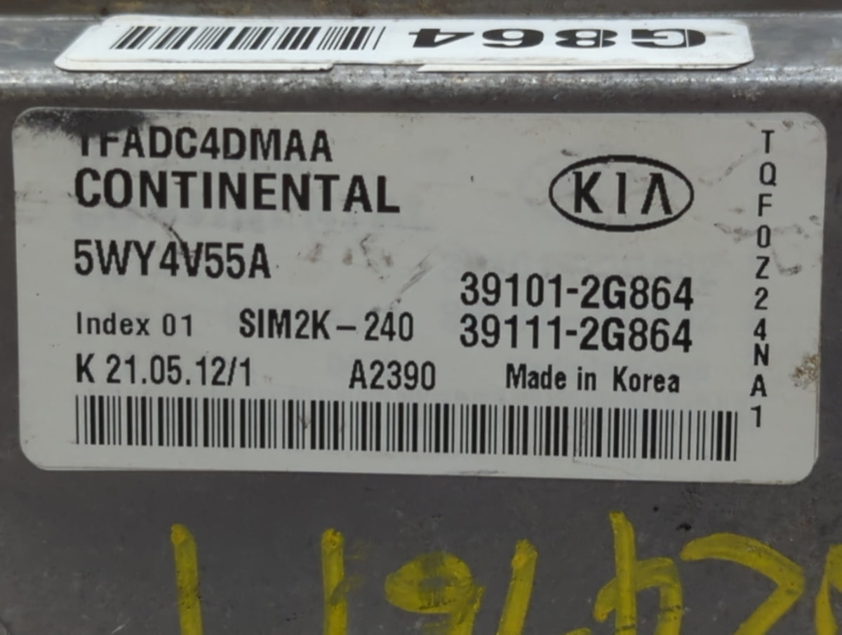 2011-2013 Kia Optima PCM Engine Control Computer ECU ECM PCU OEM P/N:39101-2G864 39111-2G864 Fits 2011 2012 2013 OEM Used Au