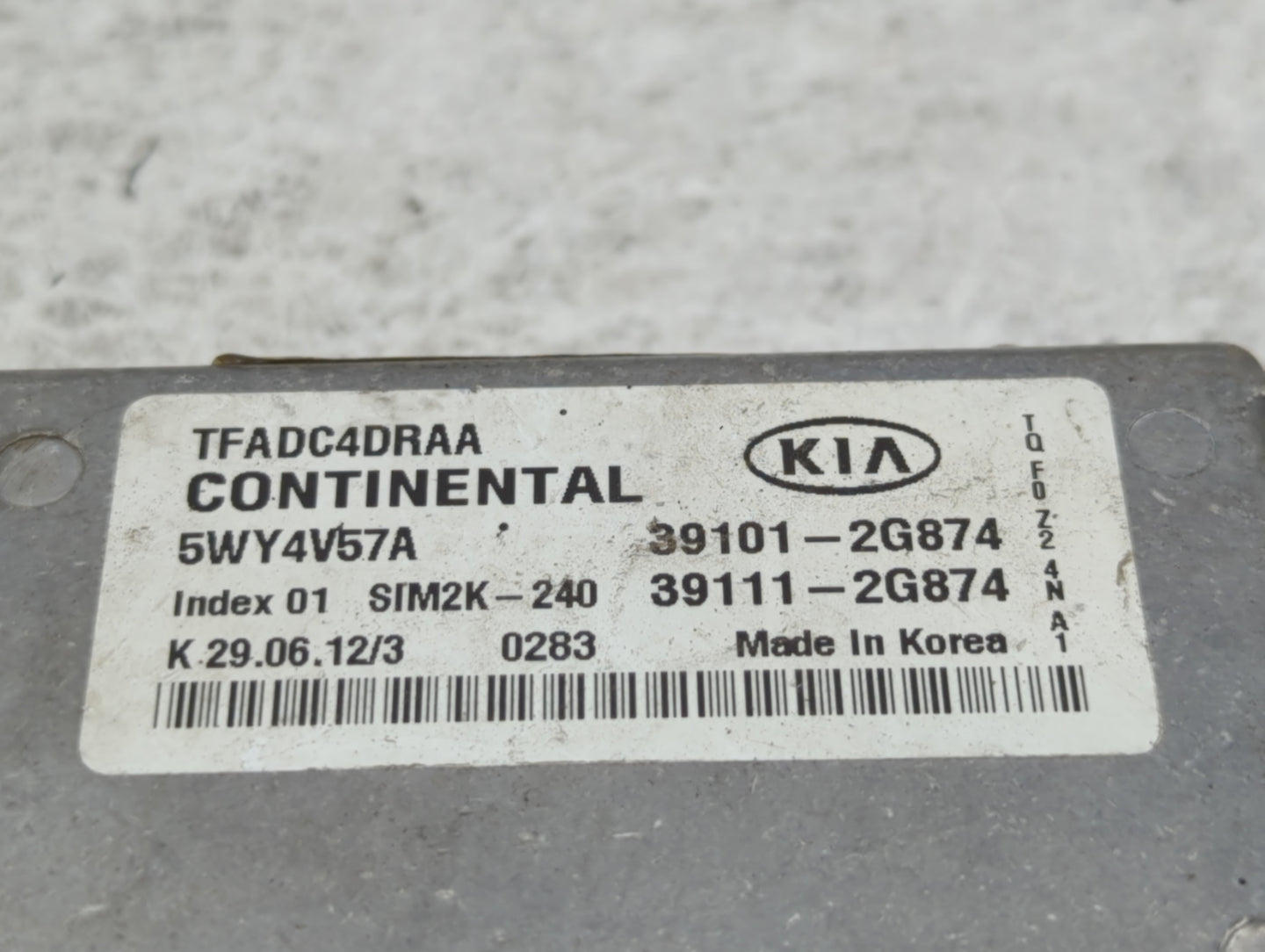 2011-2013 Kia Optima PCM Engine Control Computer ECU ECM PCU OEM P/N:39111-2G874 39101-2G874 Fits Fits 2011 2012 2013 OEM Us