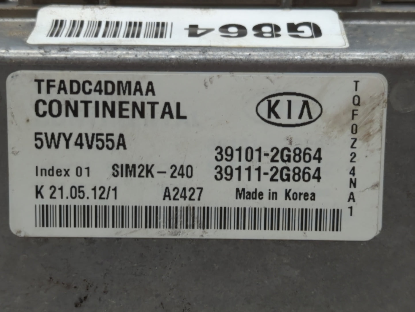 2011-2013 Kia Optima PCM Engine Control Computer ECU ECM PCU OEM P/N:39101-2G864 39111-2G874, 39101-2G874 Fits Fits 2011 201