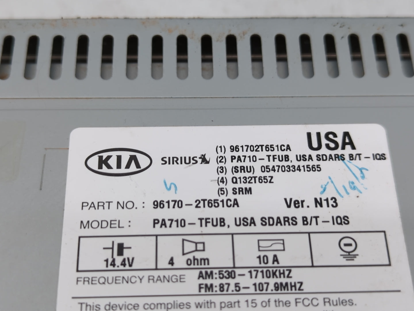 2011-2013 Kia Optima Am Fm Cd Player Radio Receiver - Oemusedautoparts1.com