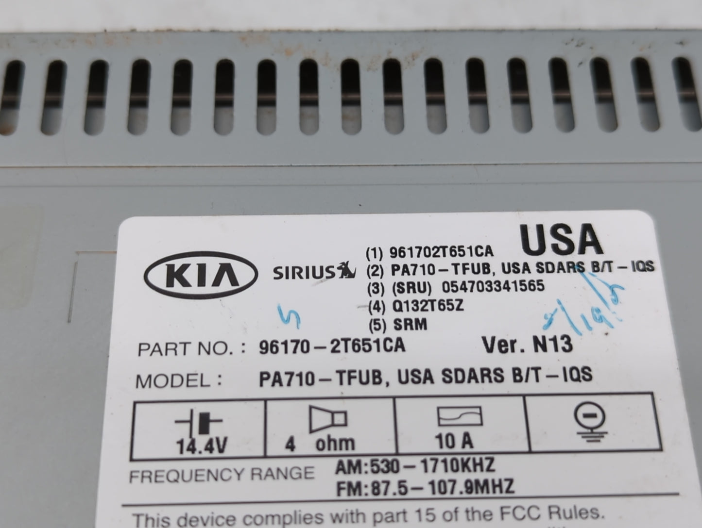 2011-2013 Kia Optima Am Fm Cd Player Radio Receiver - Oemusedautoparts1.com