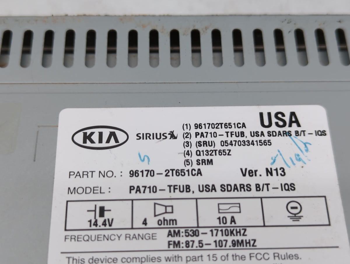 2011-2013 Kia Optima Am Fm Cd Player Radio Receiver 614754 - Oemusedautoparts1.com