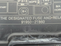 2011-2013 Kia Optima Fusebox Fuse Box Panel Relay Module P/N:91950-2T860 Fits Fits 2011 2012 2013 OEM Used Auto Parts - Oemu