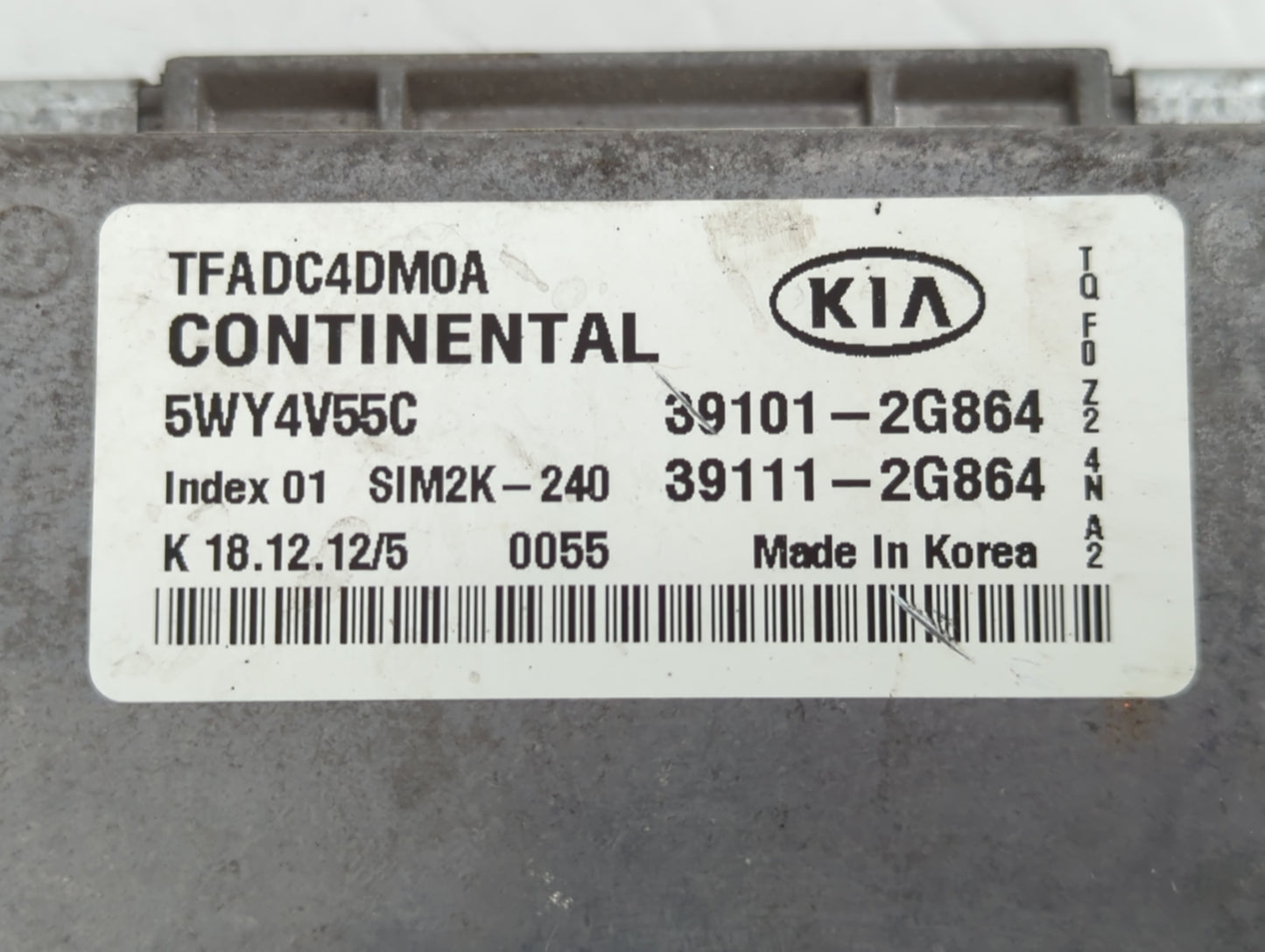 2011-2013 Kia Optima PCM Engine Control Computer ECU ECM PCU OEM P/N:39111-2G864 39101-2G864 Fits Fits 2011 2012 2013 OEM Us