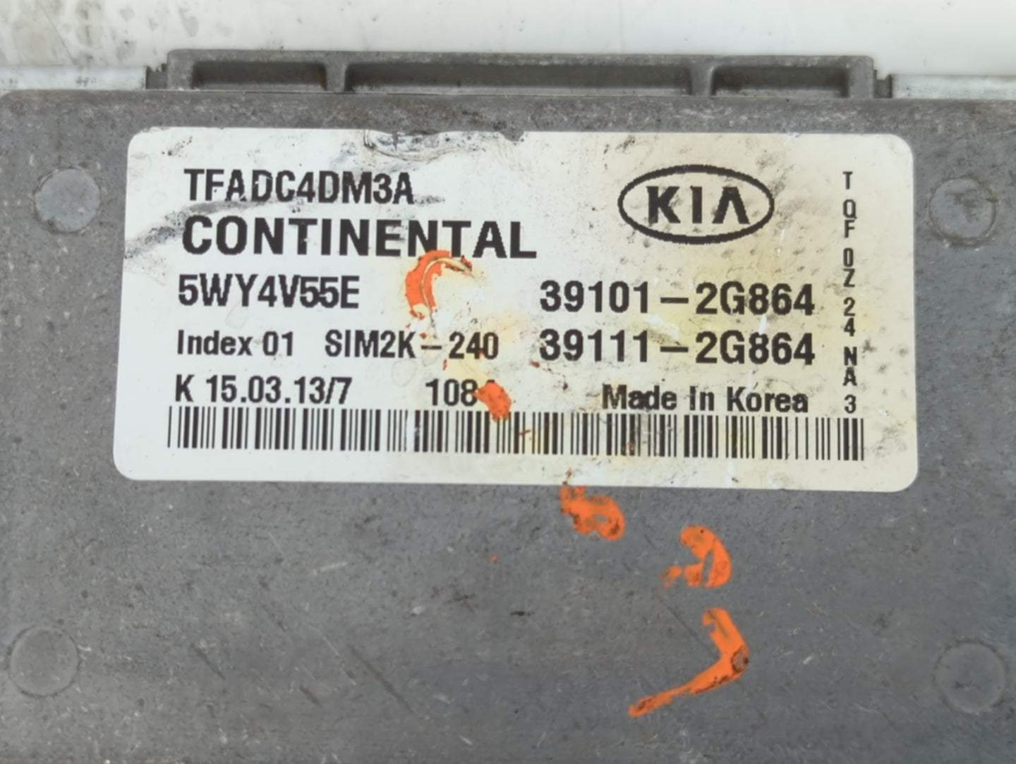 2011-2013 Kia Optima PCM Engine Control Computer ECU ECM PCU OEM P/N:39111-2G864 39101-2G864 Fits Fits 2011 2012 2013 OEM Us