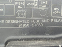 2011-2013 Kia Optima Fusebox Fuse Box Panel Relay Module P/N:91950-2T860 Fits Fits 2011 2012 2013 OEM Used Auto Parts - Oemu