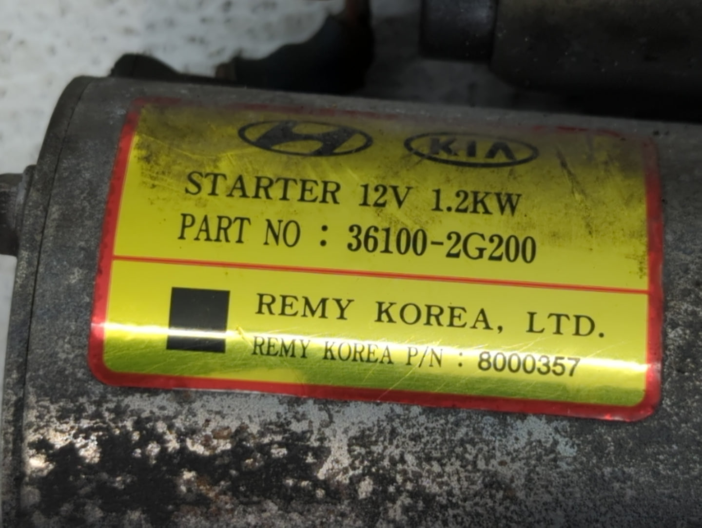 2012-2014 Kia Optima Car Starter Motor Solenoid OEM P/N:36100-2G200 Fits Fits 2008 2009 2010 2011 2012 2013 2014 OEM Used Au