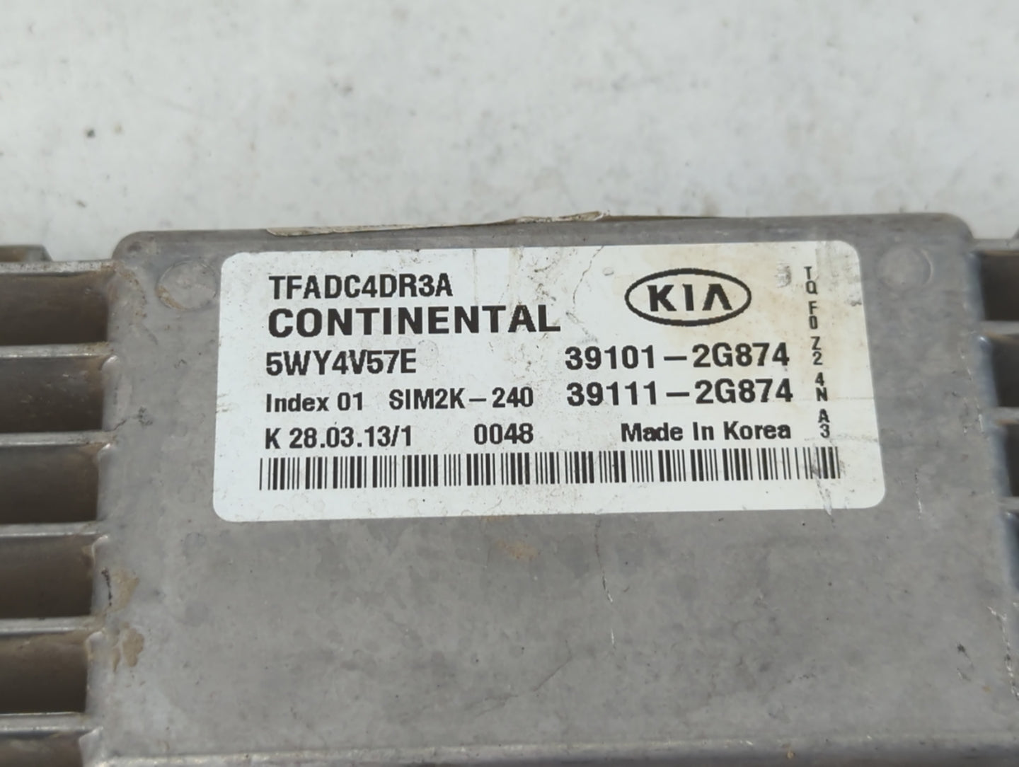 2011-2013 Kia Optima PCM Engine Control Computer ECU ECM PCU OEM P/N:39111-2G874 39101-2G874 Fits Fits 2011 2012 2013 OEM Us