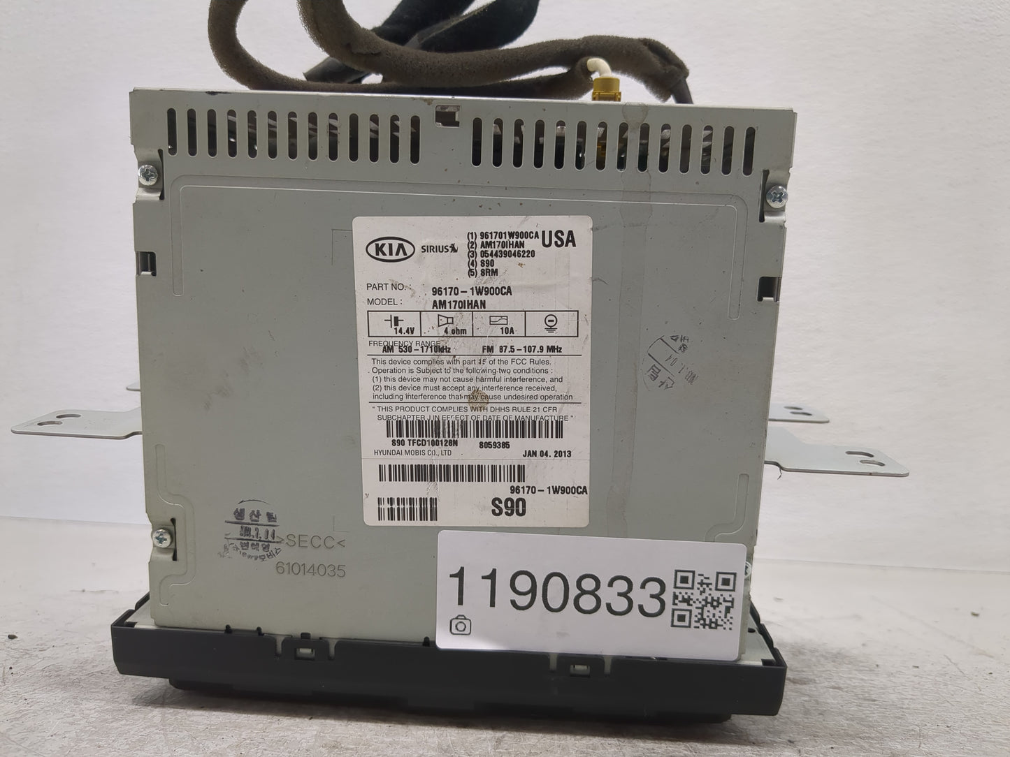 2012-2015 Kia Rio Radio AM FM Cd Player Receiver Replacement P/N:96170-1W900CA Fits Fits 2012 2013 2014 2015 OEM Used Auto P